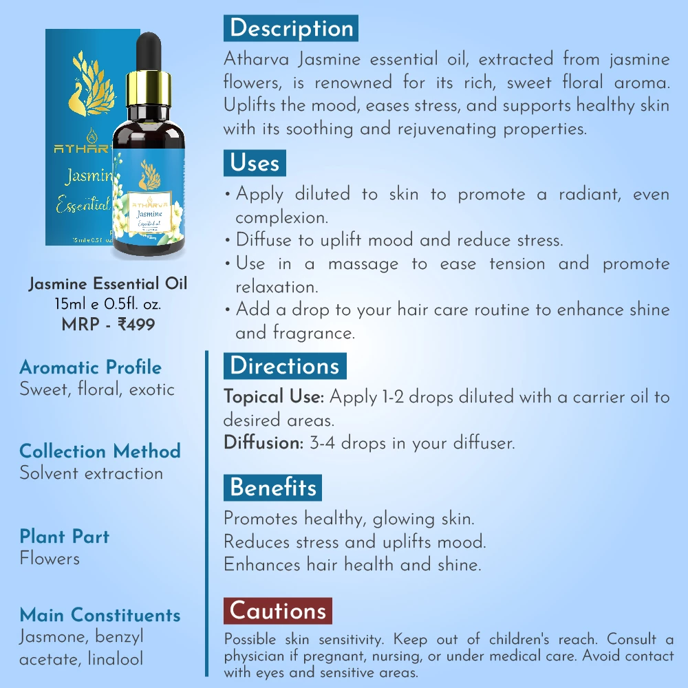 RBV B2B Atharva Jasmine Essential Oil (15ml)-12 Pcs.